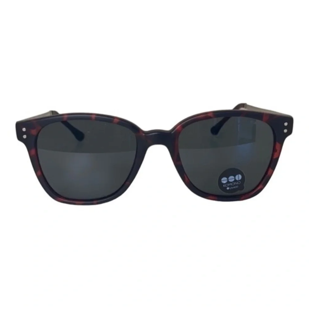 Komono Renee Sunglasses NEW burgundy silver metal arms